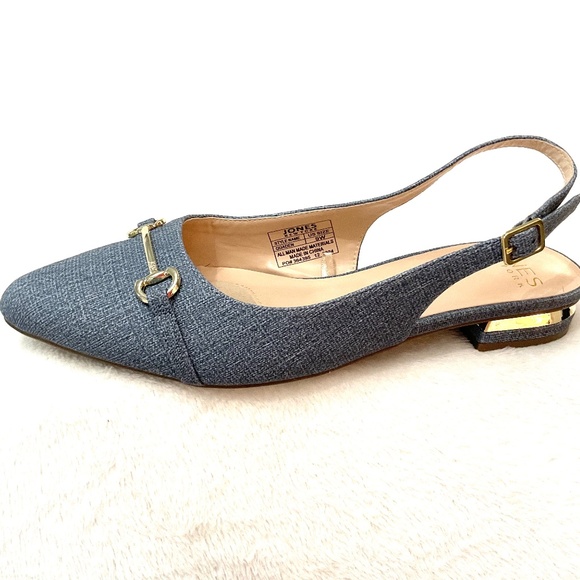 Denim Blue Jones New York Quaden Pointed Low Heel Pointed Toe Slingback Sz 9W - Picture 6 of 14